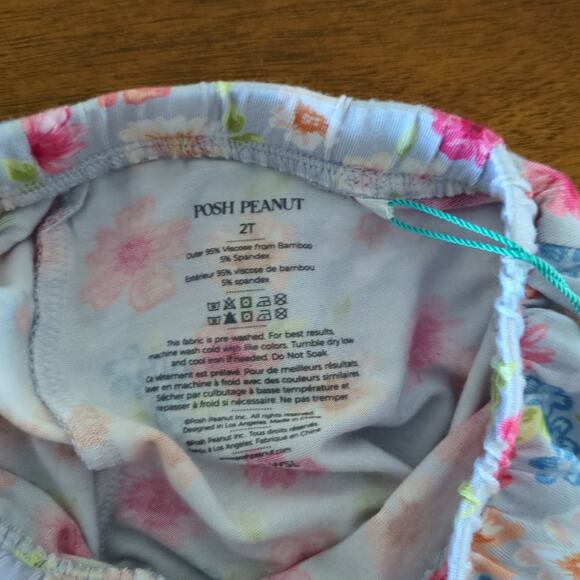 Posh peanut Clarissa toddler girl skort size 2T NEW WT bamboo / flower pattern - Picture 4 of 6